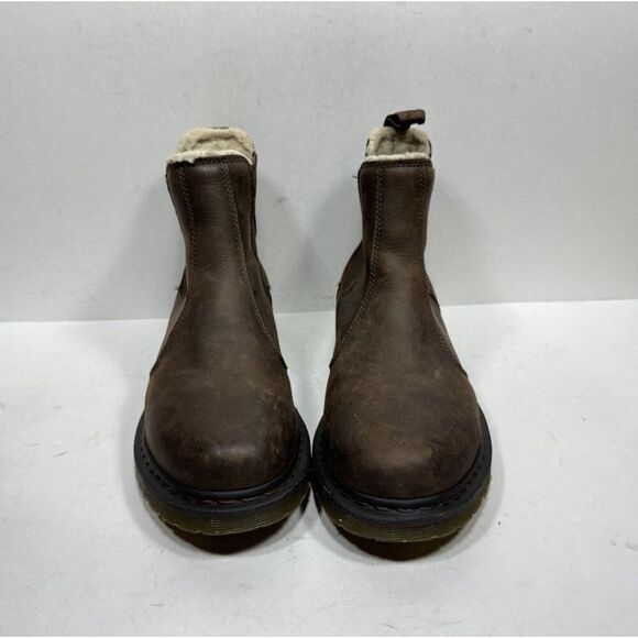 Doc Dr. Martens Leonore Crazy Horse Brown Leather Boots Women’s Size 11 - Picture 2 of 8